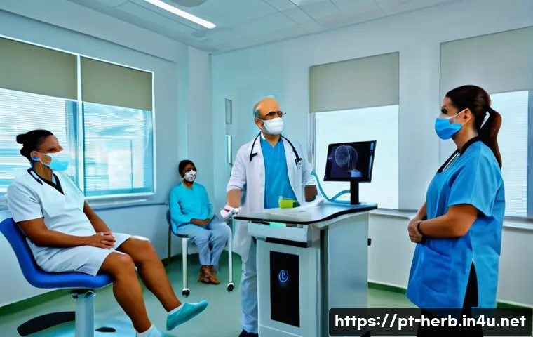 한방병원 감기 치료 비용 - A modern Brazilian medical clinic interior showing a diverse team of healthcare professionals includ...